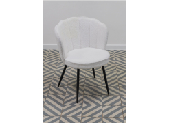 Стул на металлокаркасе Coral white teddy / black из шоурума 1