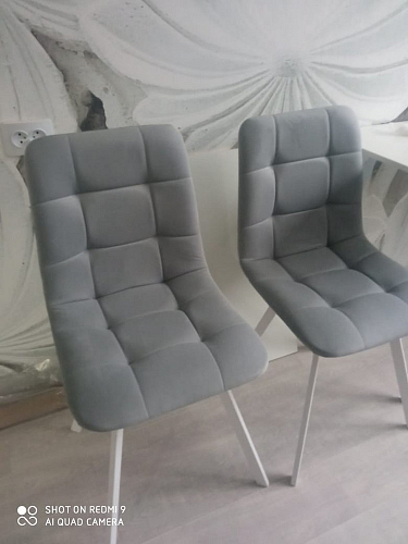 Стул на металлокаркасе Чилли К светло-серый велюр / черный каркас фото покупателя 695