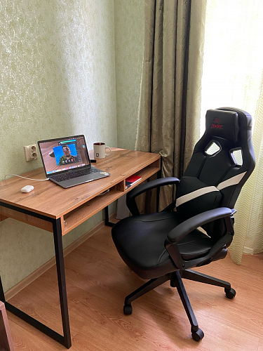 Письменный стол Леон Лофт черный матовый / дуб вотан фото покупателя 1