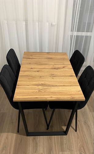 Деревянный стол Лота Лофт 140х80 черный матовый / бетон светлый фото покупателя 594