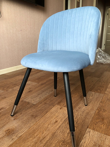 Стул на металлокаркасе Gabi 1 light blue / black / gold фото покупателя 193
