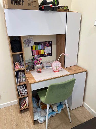 Письменный стол Комфорт 12.71 дуб золотой craft / белая аляска  - Уцененный экземпляр фото покупателя 62