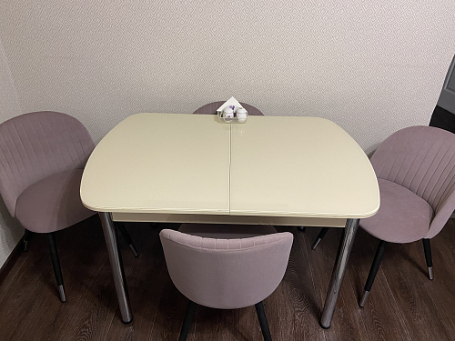 Стул на металлокаркасе Gabi 1 light blue / black / gold фото покупателя 985