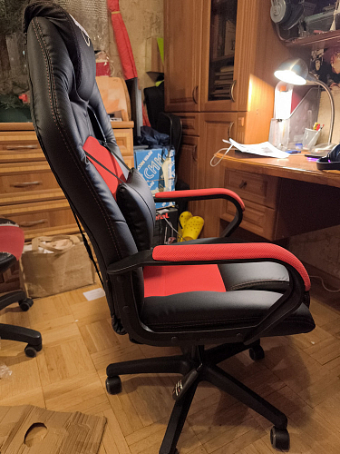 Компьютерное кресло Driver/Драйвер кожзам черный / ткань черный фото покупателя 125