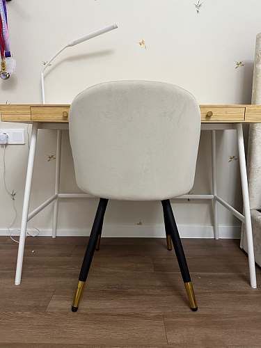 Стул на металлокаркасе Gabi dark beige / black / silver фото покупателя 253