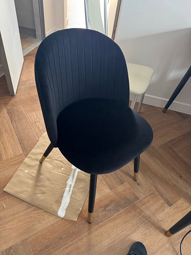 Стул на металлокаркасе Gabi 1 light blue / black / gold фото покупателя 571