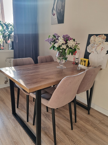 Стул на металлокаркасе Челси морская волна / черный фото покупателя 2