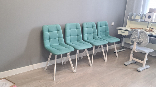 Стул на металлокаркасе Чилли синий / белый фото покупателя 567