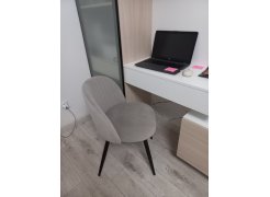 Стул на металлокаркасе Gabi 1 бежевый / черный с серебряными наконечниками фото покупателя 501