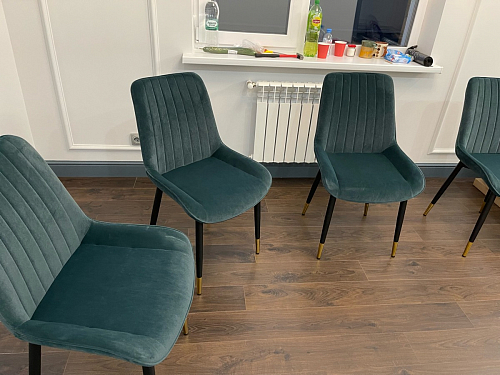 Стул на металлокаркасе Seda 01 blue / gold / black фото покупателя 28