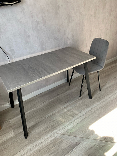 Стол Тринити Лофт 120 32 мм бетон / черный матовый фото покупателя 246