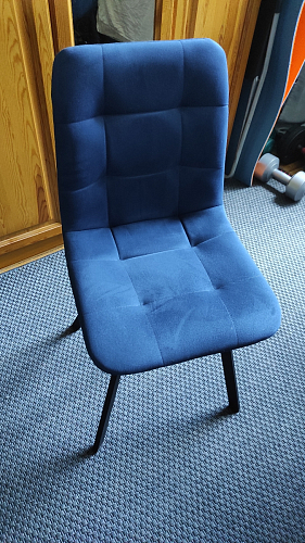 Стул на металлокаркасе Чилли синяя ткань / белый фото покупателя 424