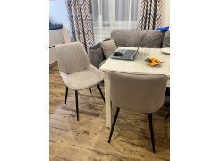 Стул на металлокаркасе Вейв светло-серый (hl 63) / 10К черный каркас фото покупателя 178