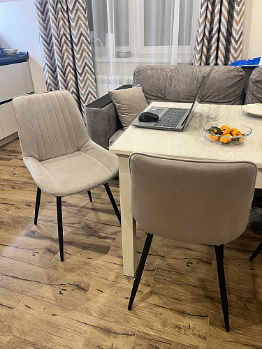 Стул на металлокаркасе Седа К латте / черный фото покупателя 178