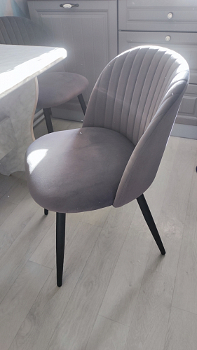 Стул на металлокаркасе Gabi dark beige / black / silver фото покупателя 190