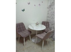 Стол Тулип 90х73 дуб вотан / белый фото покупателя 117