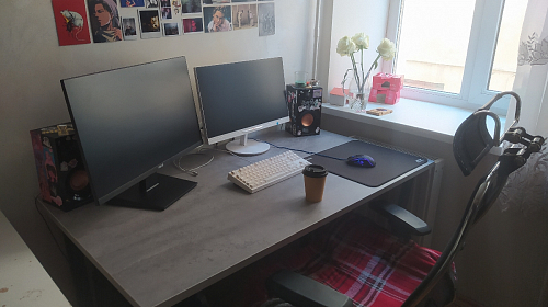 Стол Лота Лофт 120 32 мм бетон / черный матовый фото покупателя 70