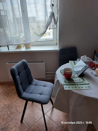 Стул на металлокаркасе Чилли К светло-серый велюр / черный каркас фото покупателя 60