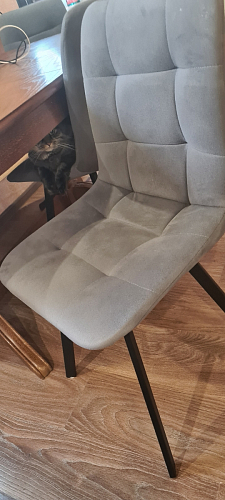 Стул на металлокаркасе Чилли синяя ткань / белый фото покупателя 64