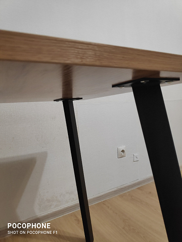 Стол Тринити Лофт 120 32 мм дуб галифакс табако / черный матовый фото покупателя 105