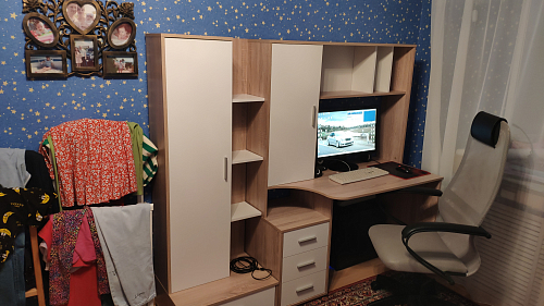 Компьютерный стол КСТ-16 левый дуб сонома / белый фото покупателя 126