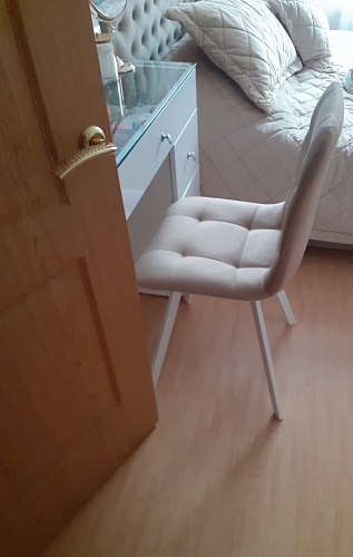 Стул на металлокаркасе Чилли К светло-серый велюр / черный каркас фото покупателя 1236