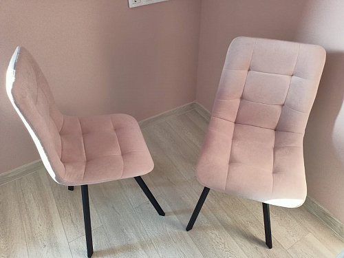 Стул на металлокаркасе Чилли синяя ткань / белый фото покупателя 901