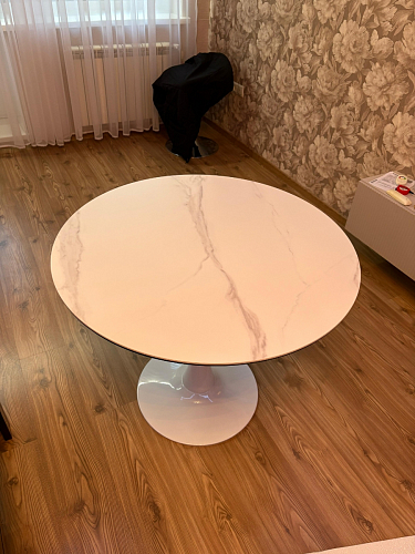 Стол Тулип 90х73 дуб вотан / белый  - Уцененный экземпляр фото покупателя 96