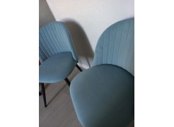 Стул на металлокаркасе Gabi 1 бежевый / черный с серебряными наконечниками фото покупателя 402