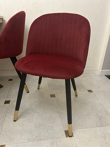 Стул на металлокаркасе Gabi 1 light blue / black / gold фото покупателя 607