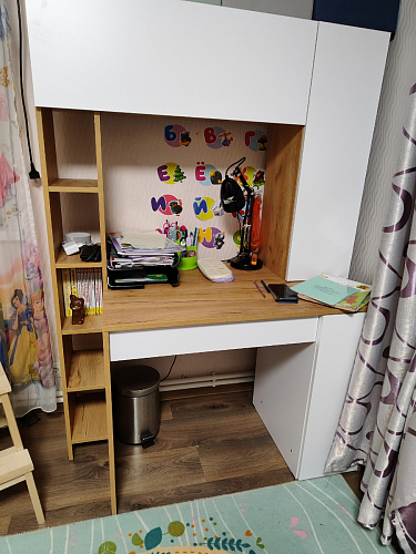 Письменный стол Комфорт 12.71 дуб золотой craft / белая аляска  - Уцененный экземпляр фото покупателя 35