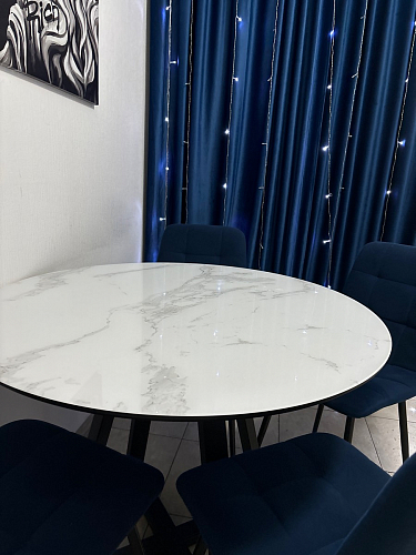 Стеклянный стол Норфолк 100 золото фото покупателя 2