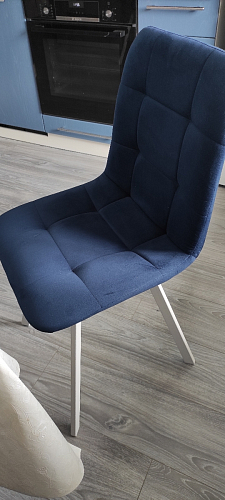 Стул на металлокаркасе Чилли синяя ткань / белый фото покупателя 82