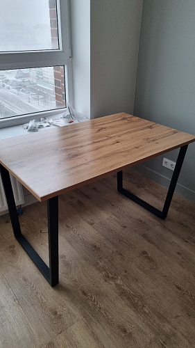 Стол Лота Лофт 140 25 мм черный матовый / бетон фото покупателя 856