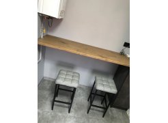 Барный стул Лофт кожзам темно-серый / черный матовый фото покупателя 216