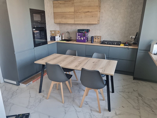 Стол раскладной Колон Лофт 120 32 мм дуб галифакс табако / черный матовый фото покупателя 2