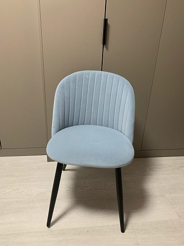 Стул на металлокаркасе Gabi 1 light blue / black / gold фото покупателя 994