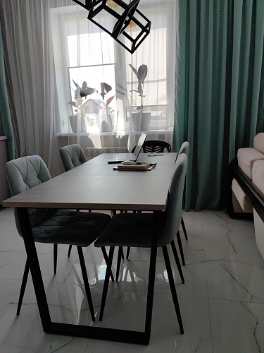 Деревянный стол Лота Лофт 140х80 белый матовый / бетон светлый фото покупателя 84