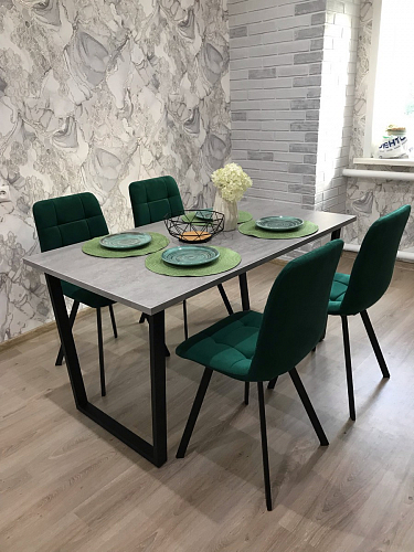 Стул на металлокаркасе Чилли зеленый / черный фото покупателя 726