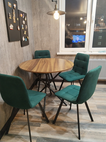 Стул на металлокаркасе Чилли К светло-серый велюр / черный каркас фото покупателя 1209