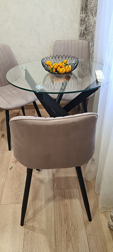 Стул на металлокаркасе Седа 360 К латте (velutto 08) / белый фото покупателя 13