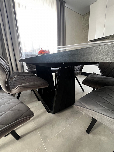 Деревянный стол Эудес 160(205)х90 сабия / черный фото покупателя 22