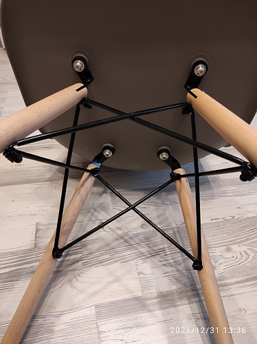 Пластиковый стул Eames PC-015 серо-голубой / дерево фото покупателя 48