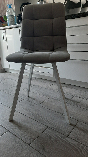 Стул на металлокаркасе Чилли К светло-серый велюр / черный каркас фото покупателя 804