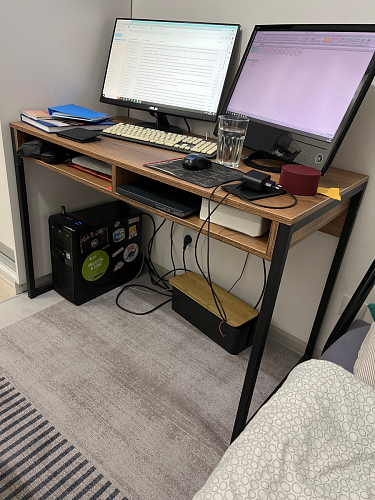 Письменный стол Леон Лофт дуб делано светлый / белый матовый фото покупателя 79