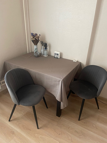 Стул на металлокаркасе Gabi dark beige / black / silver фото покупателя 361