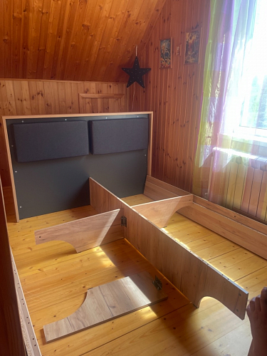 Двуспальная кровать Клауд 160х200 парящая дуб крафт золотой / антрацит фото покупателя 192