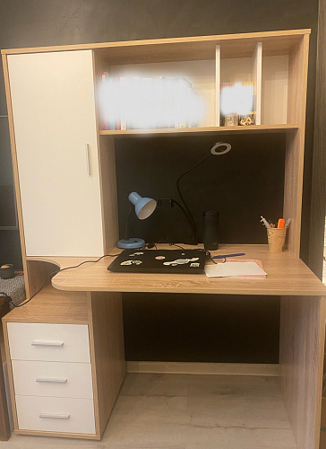 Стол компьютерный КСТ-16 бетон / белый фото покупателя 38