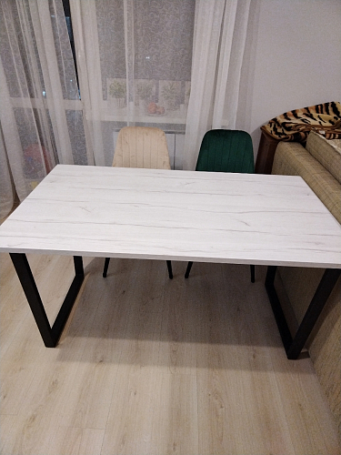 Стол Лота Лофт 140 25 мм черный матовый / бетон фото покупателя 523