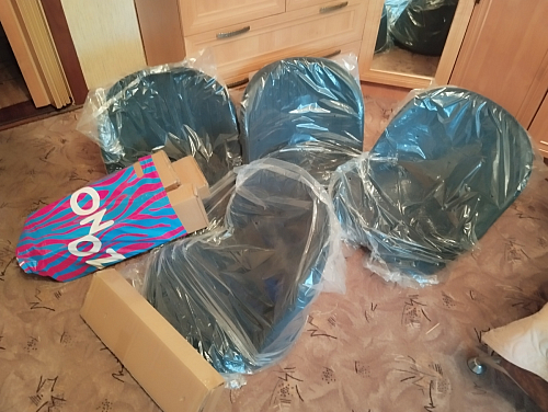 Стул на металлокаркасе Gabi 1 light blue / black / gold фото покупателя 823